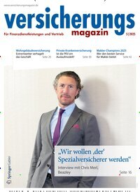 Titelbild der Ausgabe 5/2025 von Versicherungsmagazin. Diese Zeitschrift und viele weitere Businessmagazine als Abo oder epaper bei United Kiosk online kaufen.